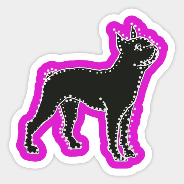 Connect The Boston Terrier Dots Sticker by lalanny